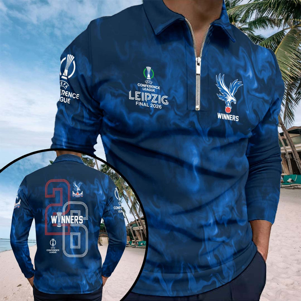 Crystal Palace FC 2026 UEFA Conference League Winners Zip Polo Shirt – HOATT18406