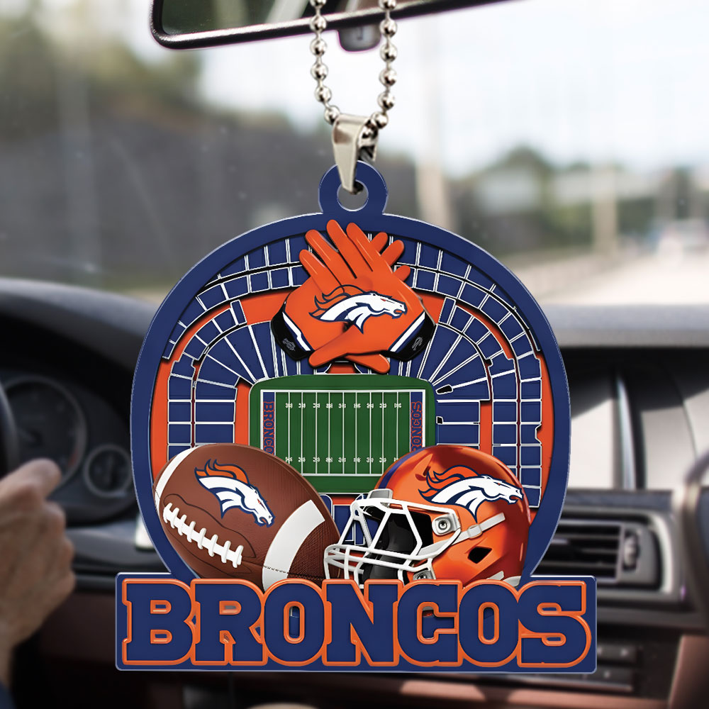 Denver Broncos Custom shape 2-sided Acrylic Car Ornament – TMTHU746
