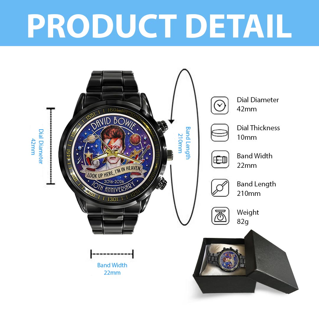 David Bowie Black Stainless Steel Watch – HOATT16103
