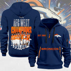 Denver Broncos 2025 AFC West Champions 2D Quarter Zip Hoodie – MAITM14259