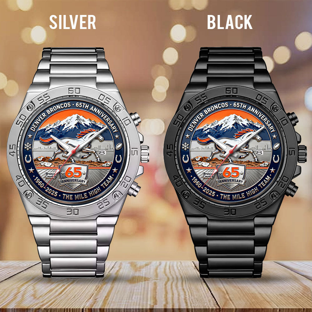 Denver Broncos 65th Anniversary Gentleman Stainless Steel Watch – HOATT15222