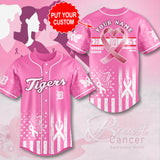 Personalized Detroit Tigers x Breast Cancer Awareness 2025 Baseball Jersey – MAITM13023