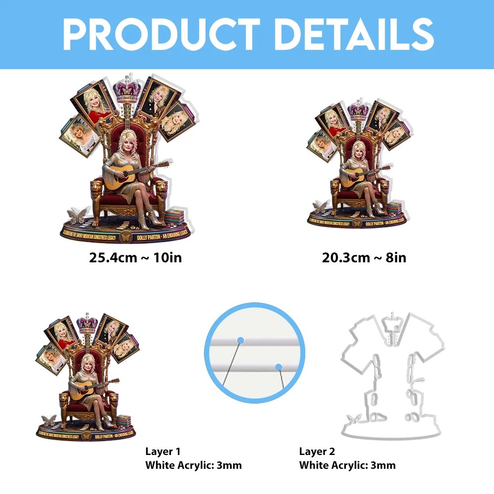 Dolly Parton Custom Shape Acrylic Light Box – TMTHU8901