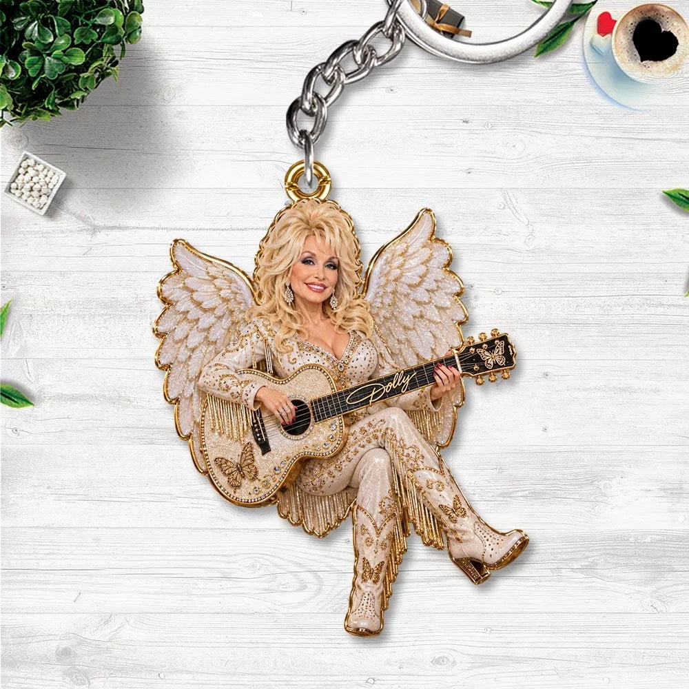 Dolly Parton Custom Shape 2-sided Keychain – HOATT20841