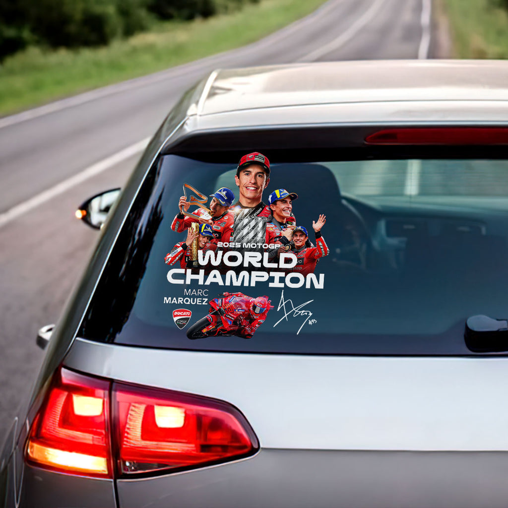 Ducati Lenovo Team x Marc Márquez 2025 World Champion 3D Car Sticker – HOATT13657