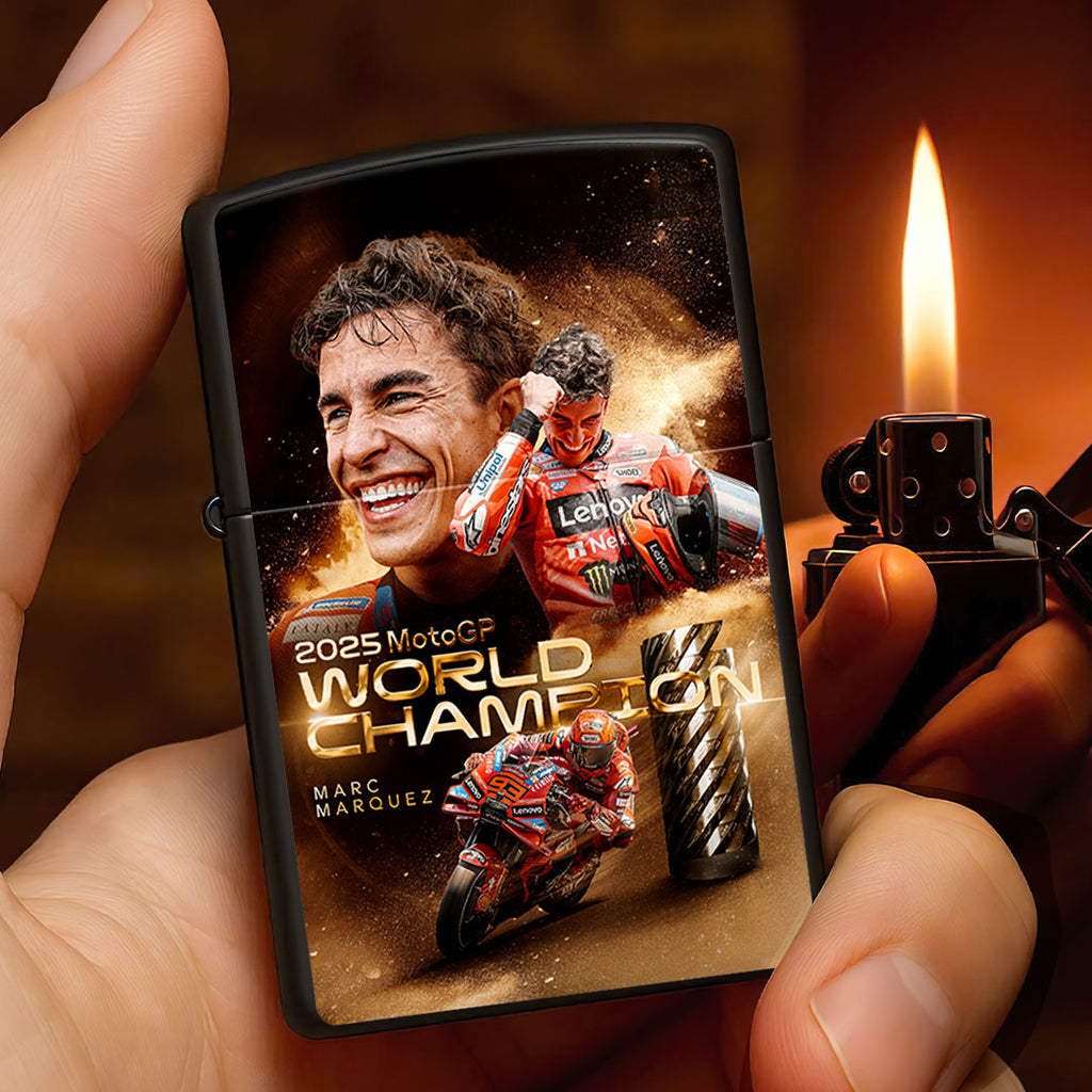 Ducati Lenovo Team x Marc Márquez 2025 World Champion Zippo Lighter Case (No Insert) – HOATT13492