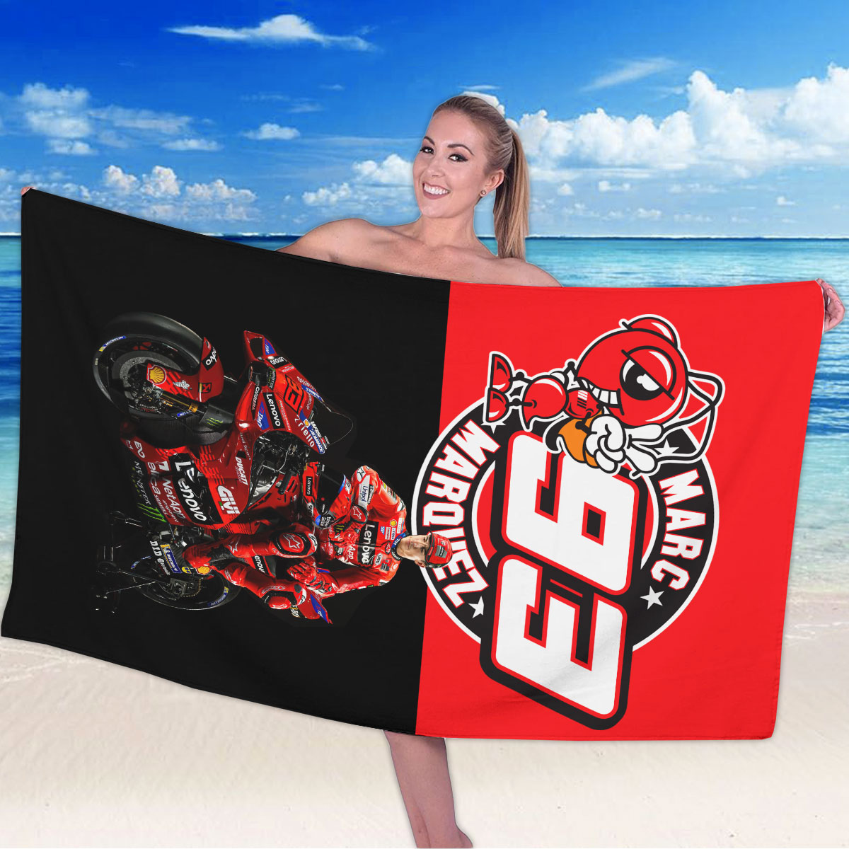 Ducati Lenovo Team x Marc Márquez Rectangle Beach Towel – HOATT 9814