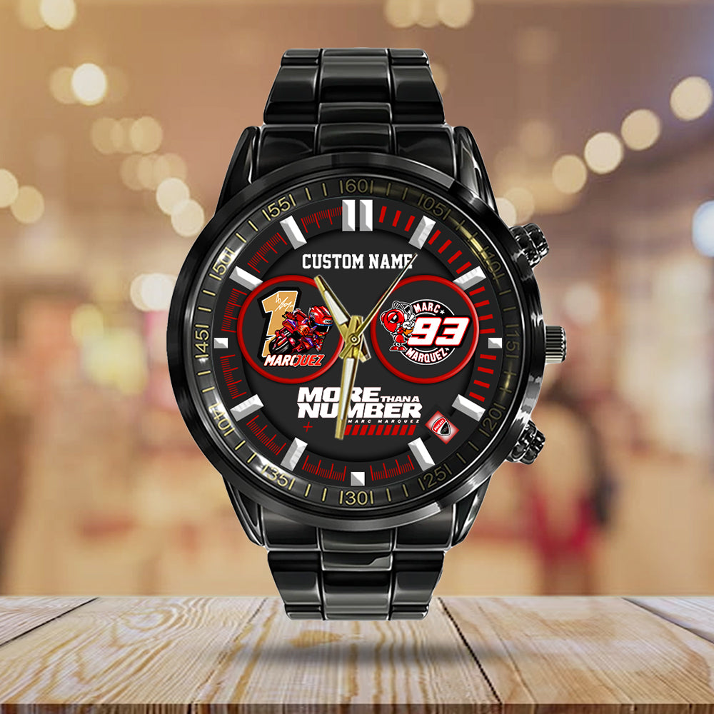 Personalized Ducati Lenovo Team x Marc Márquez Black Stainless Steel Watch – TANTN17127
