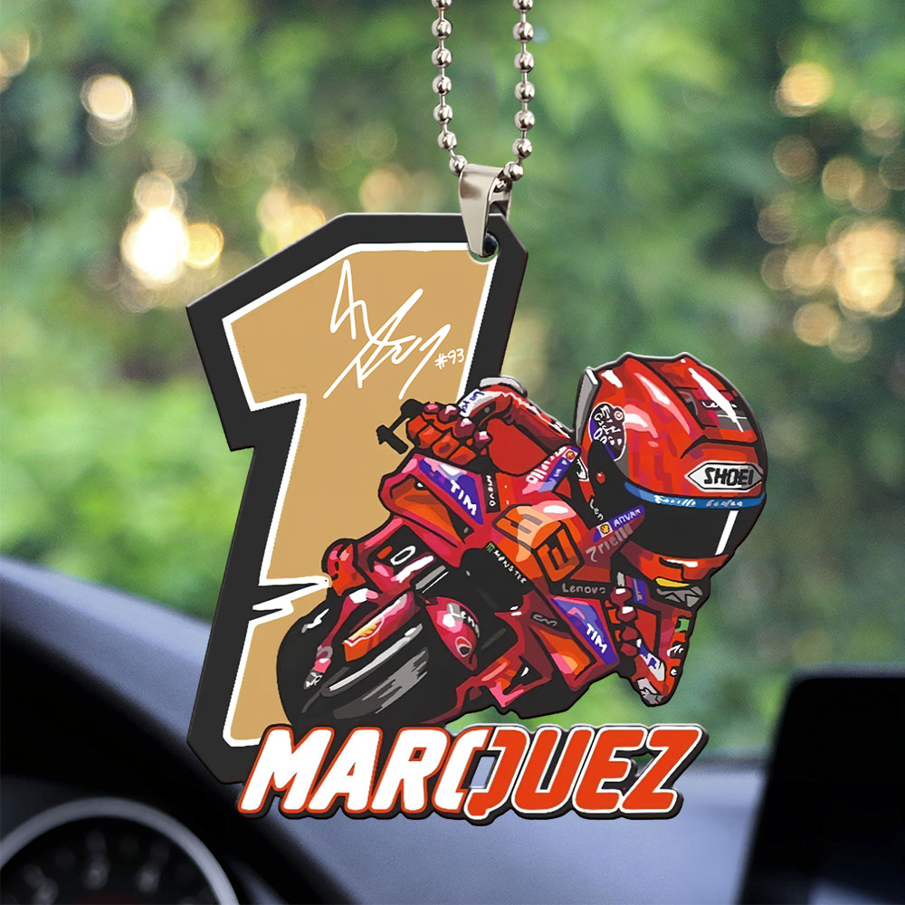 Ducati Lenovo Team x Marc Márquez Custom Shape 2-sided Acrylic Car Ornament – TANTN17109