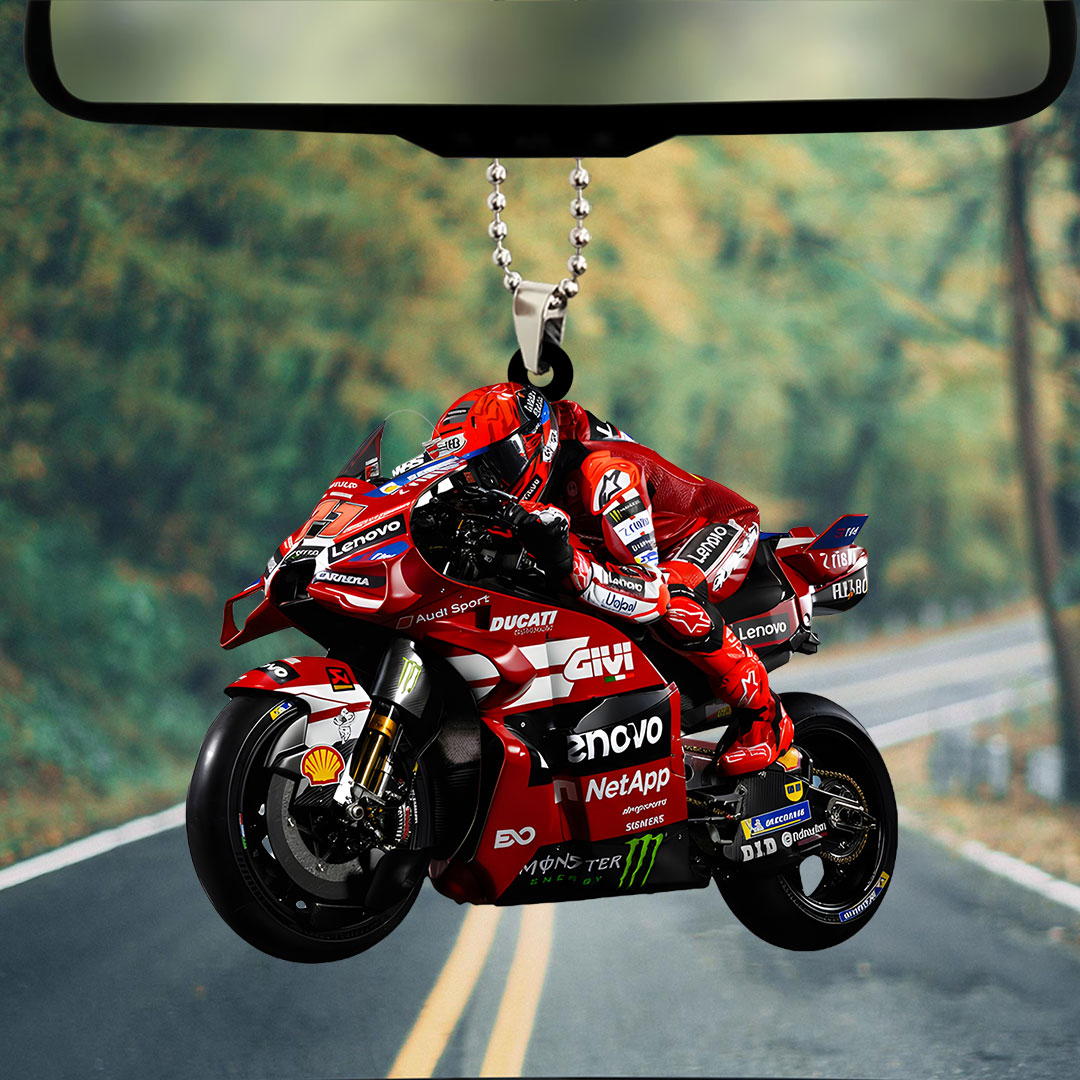 Ducati Lenovo Team x Marc Márquez Custom Shape 2-sided Acrylic Car Ornament – TANTN20411