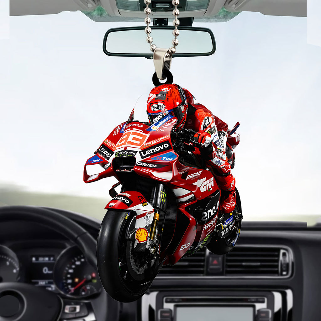 Ducati Lenovo Team x Marc Márquez Custom Shape 2-sided Acrylic Car Ornament – TANTN20415