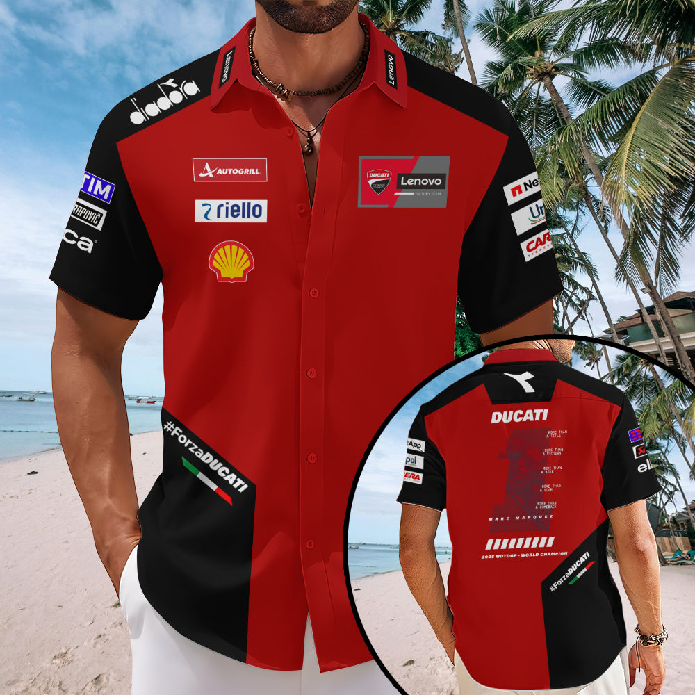 Ducati Lenovo Team x Marc Márquez Short Sleeve Button-Down Shirt – MAITM13262