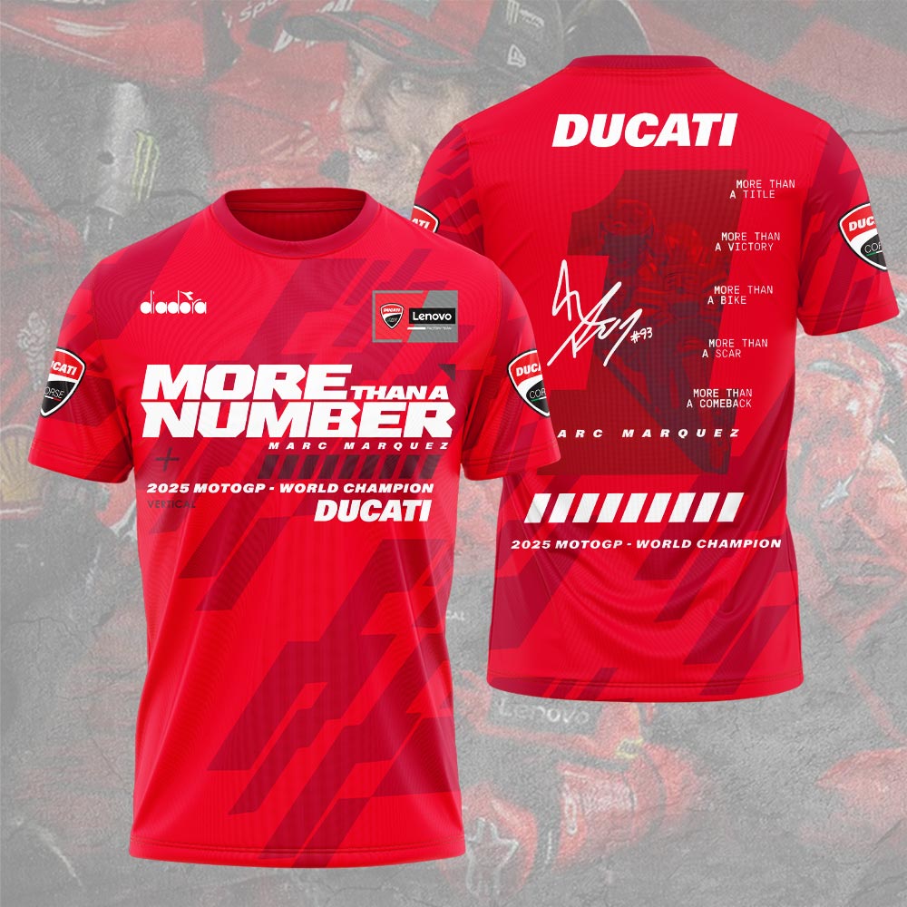 Ducati Lenovo Team x Marc Márquez 2025 MotoGP World Champion 3D Apparel – GNE4507