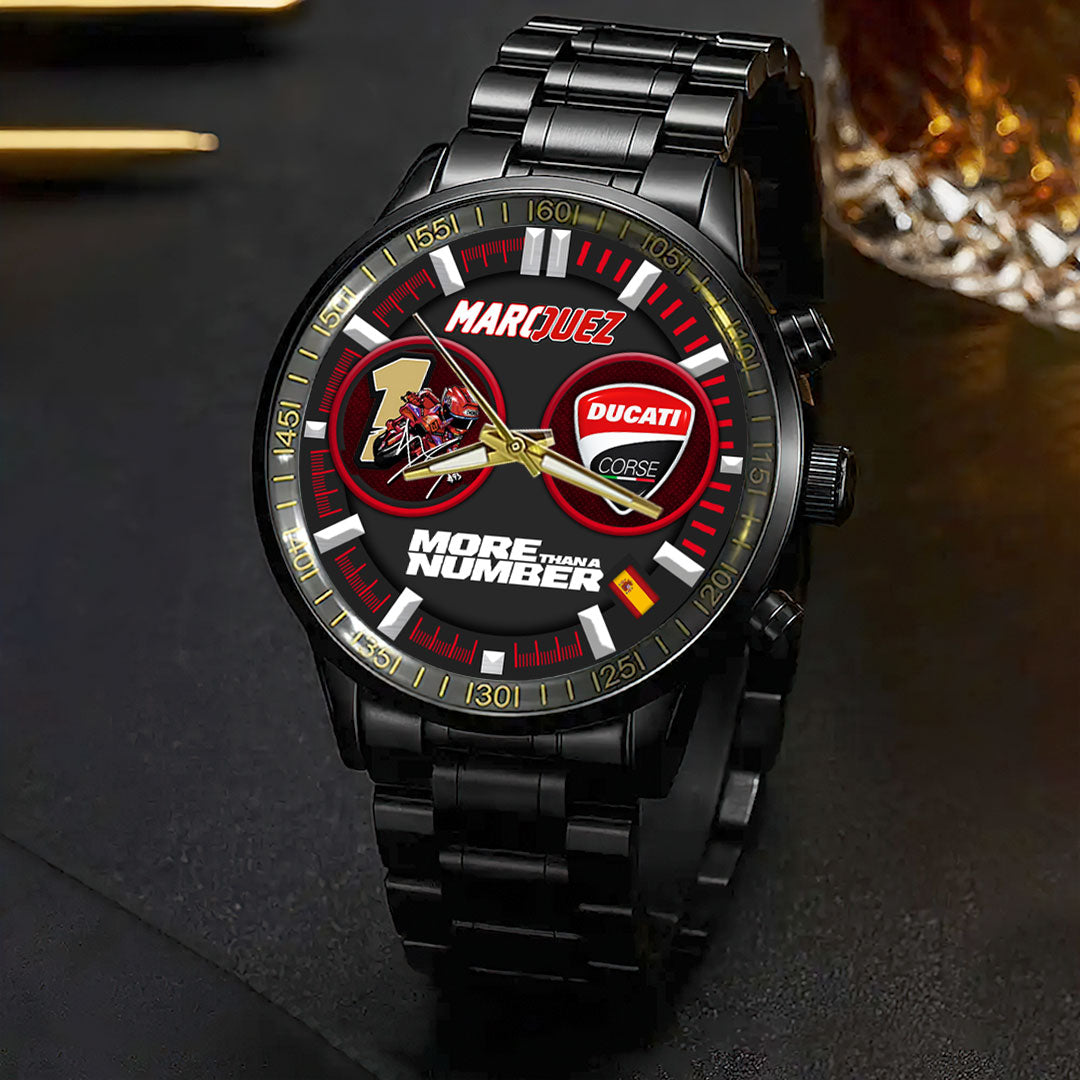 Ducati Lenovo Team x Marc Márquez 2025 World Champion Black Stainless Steel Watch – HOATT13653