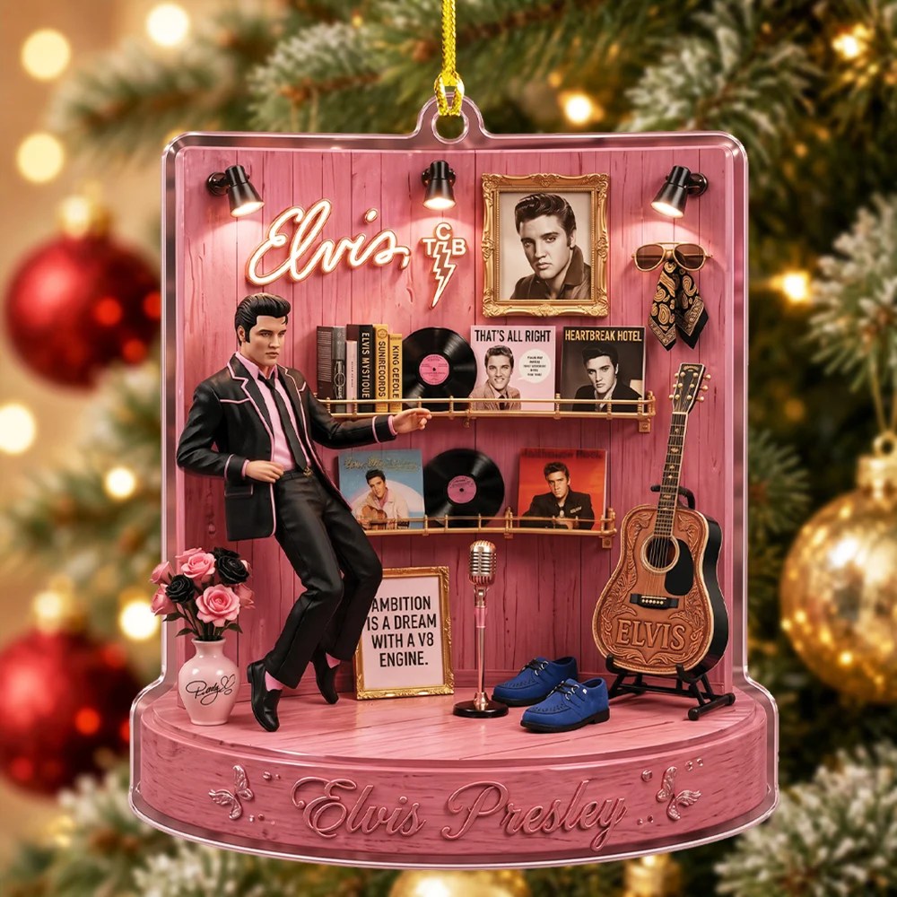 Elvis Presley Custom Shape 2-side Printed Acrylic Ornament – TMTHU9928