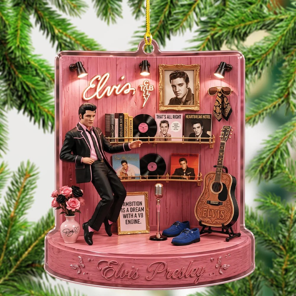 Elvis Presley Custom Shape 2-side Printed Acrylic Ornament – TMTHU9928