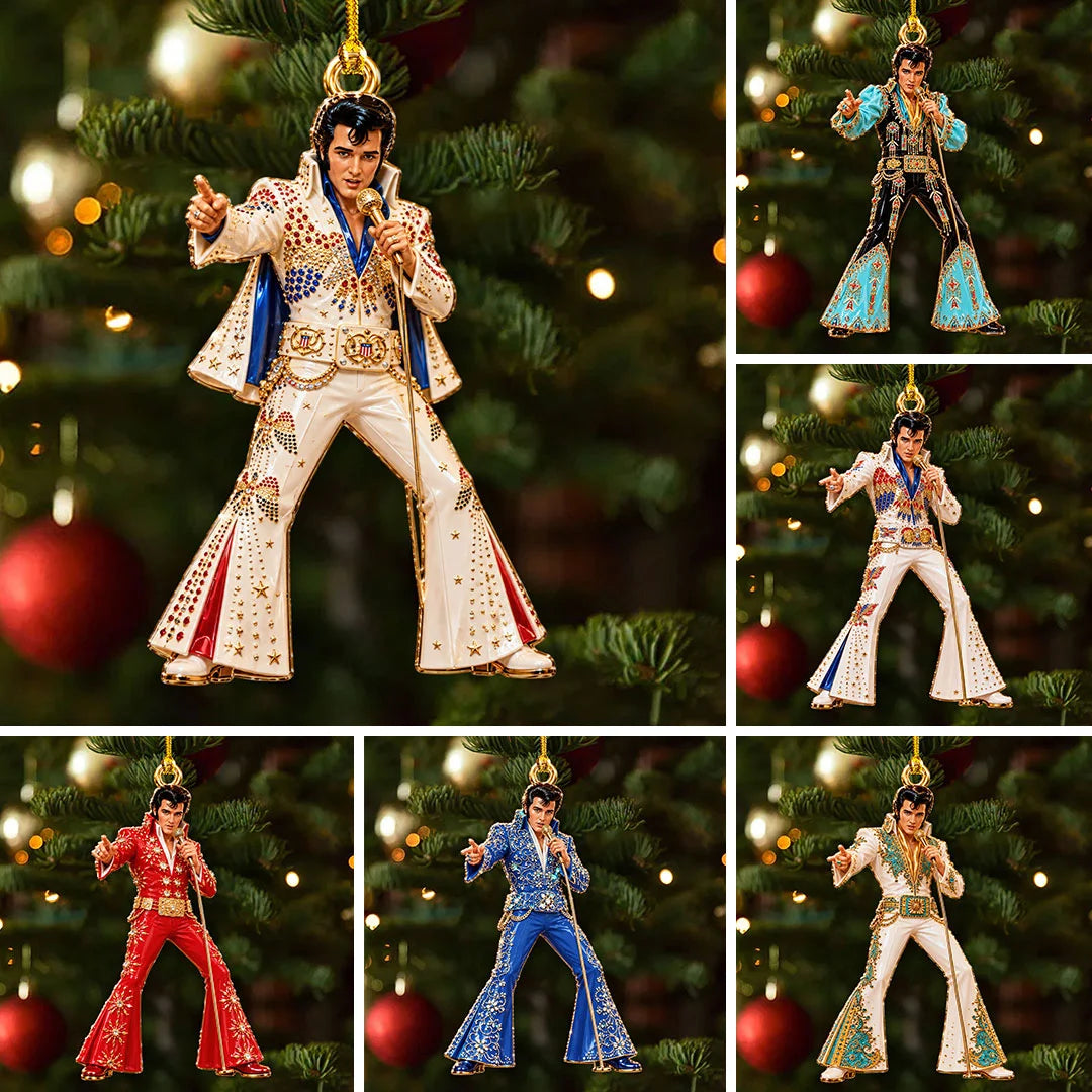 6PCS Elvis Presley Custom Shape 2-Side Printed Acrylic Ornament – GNE8791