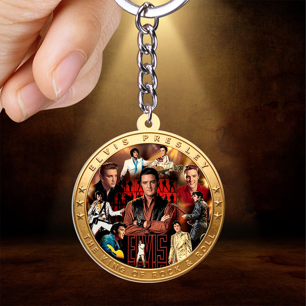 Elvis Presley Custom Shape 2-sided Keychain – HOATT16791