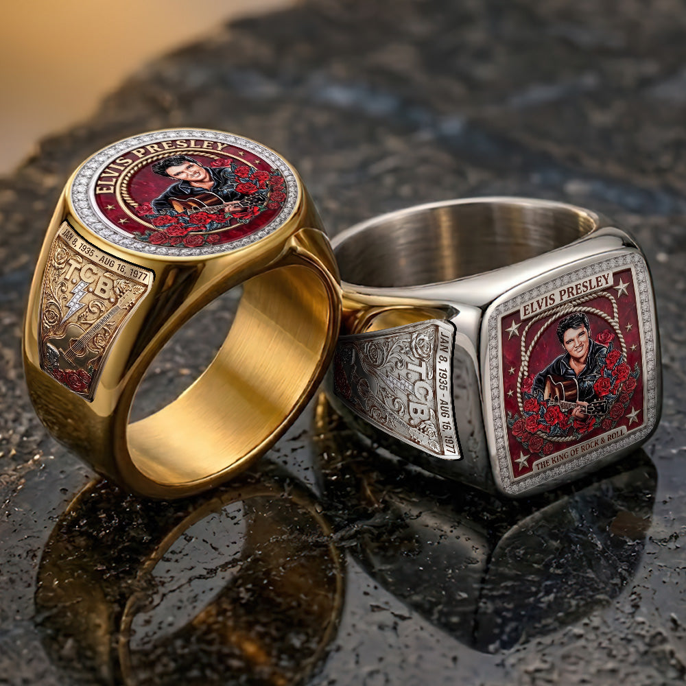 Elvis Presley 3D Engraved Ring – HOATT18850