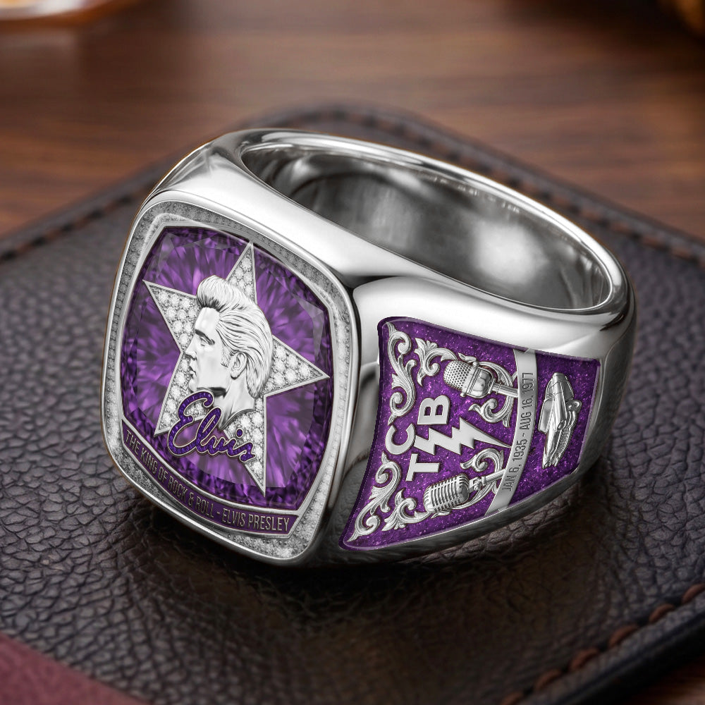 Elvis Presley 3D Engraved Ring – TMTHU6995