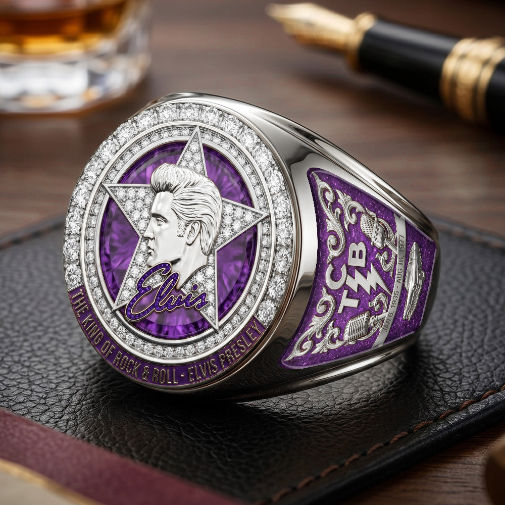 Elvis Presley 3D Engraved Ring – TMTHU6995