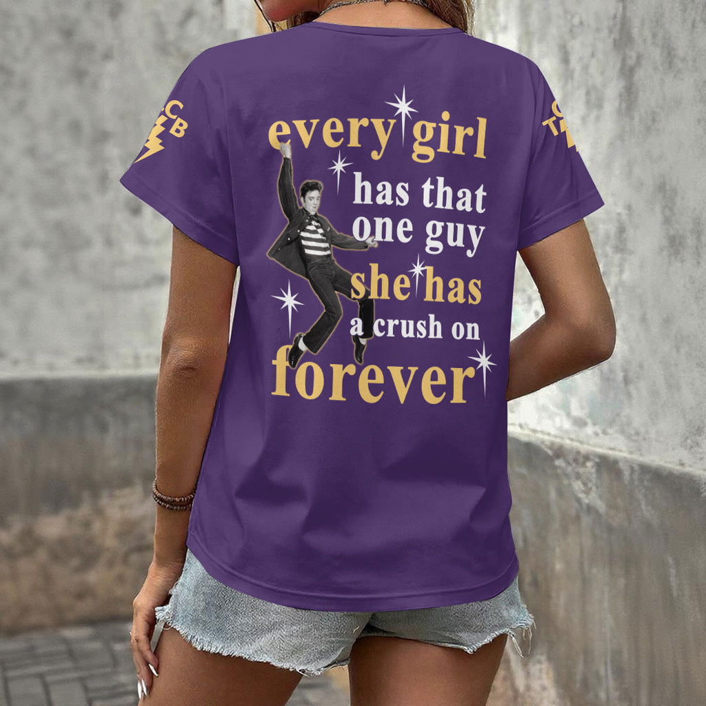 Elvis Presley 3D Women's V-Neck T-Shirt – GNE6951