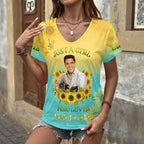 Elvis Presley 3D Women's V-Neck T-Shirt – GNE6953