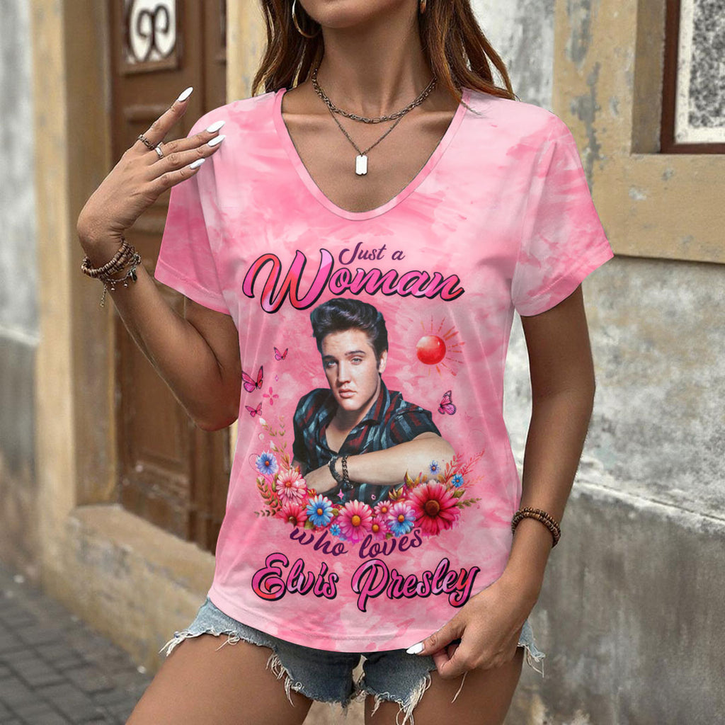 Elvis Presley 3D Women's V-Neck T-Shirt – HOATT17393