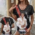 Elvis Presley 3D Women's V-Neck T-Shirt – HOATT17502