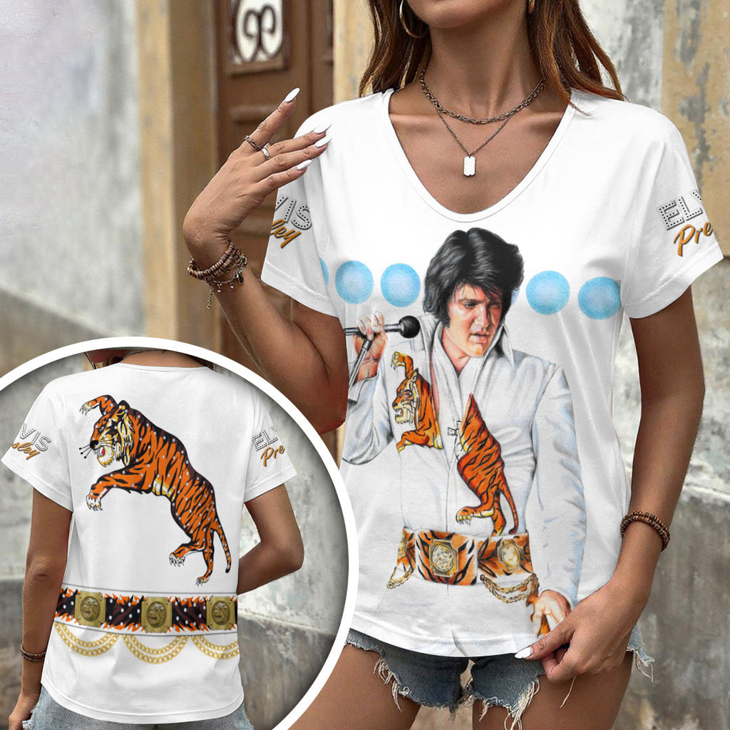 Elvis Presley 3D Women's V-Neck T-Shirt – HOATT17789