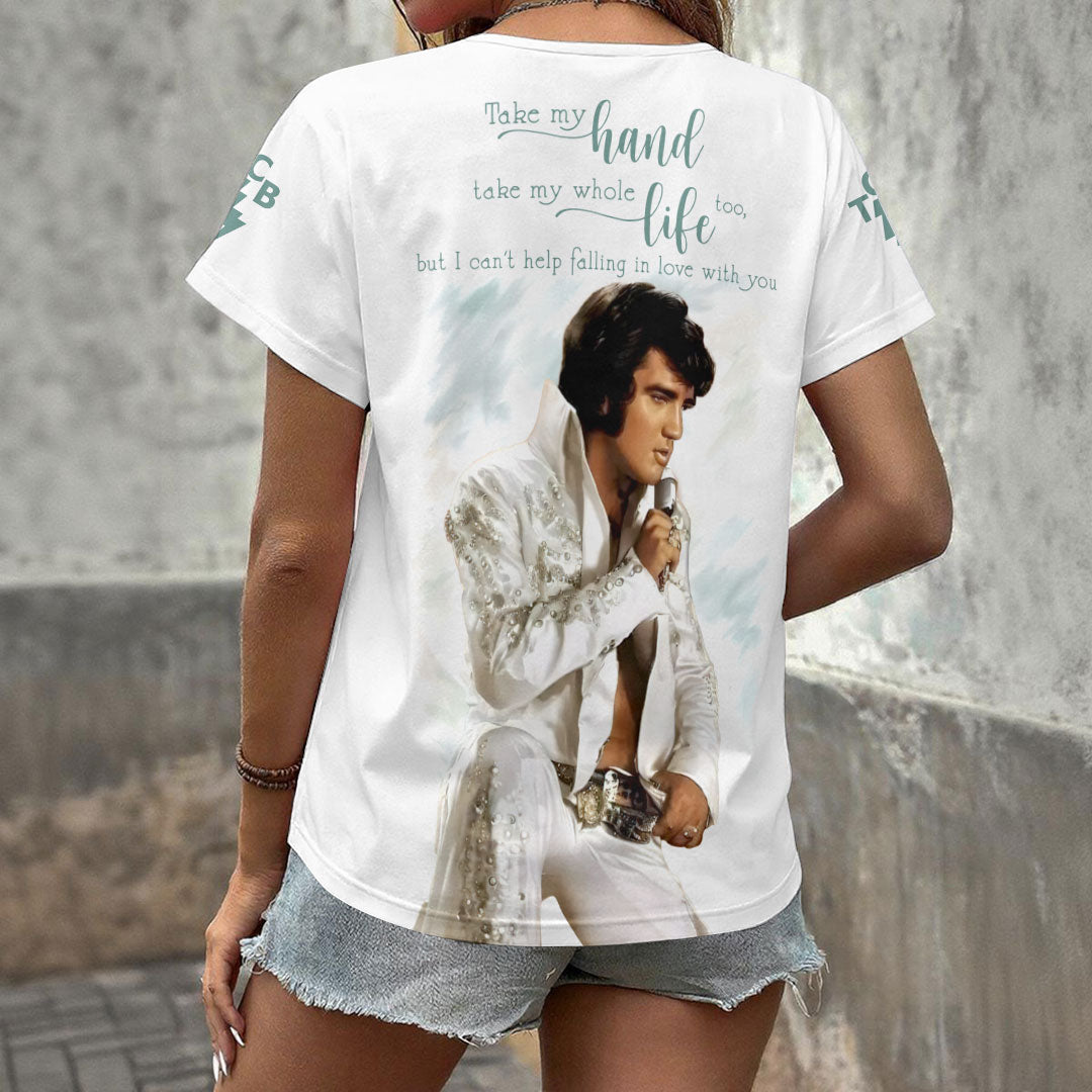 Elvis Presley 3D Women's V-Neck T-Shirt – HOATT17790