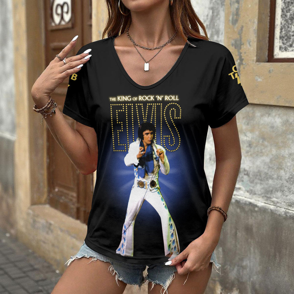 Elvis Presley 3D Women's V-Neck T-Shirt – HOATT17791