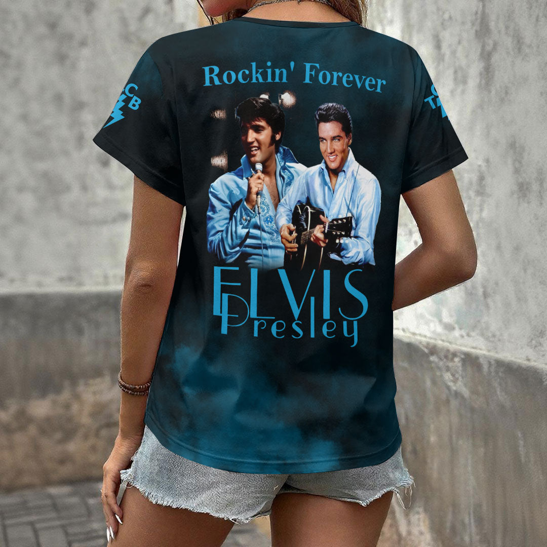 Elvis Presley 3D Women's V-Neck T-Shirt – HOATT17976