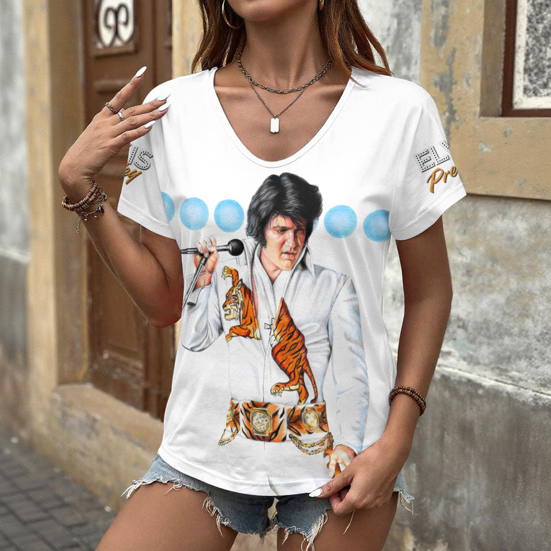 Elvis Presley 3D Women's V-Neck T-Shirt – HOATT17979