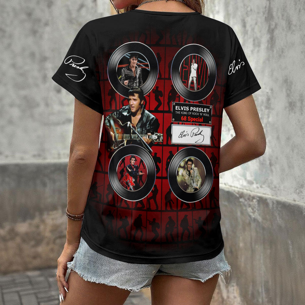 Elvis Presley 3D Women's V-Neck T-Shirt – HOATT18369