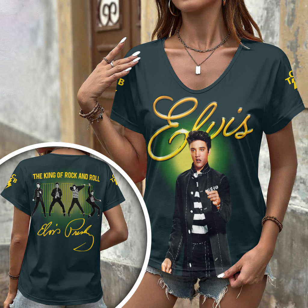 Elvis Presley 3D Women's V-Neck T-Shirt – HOATT18372