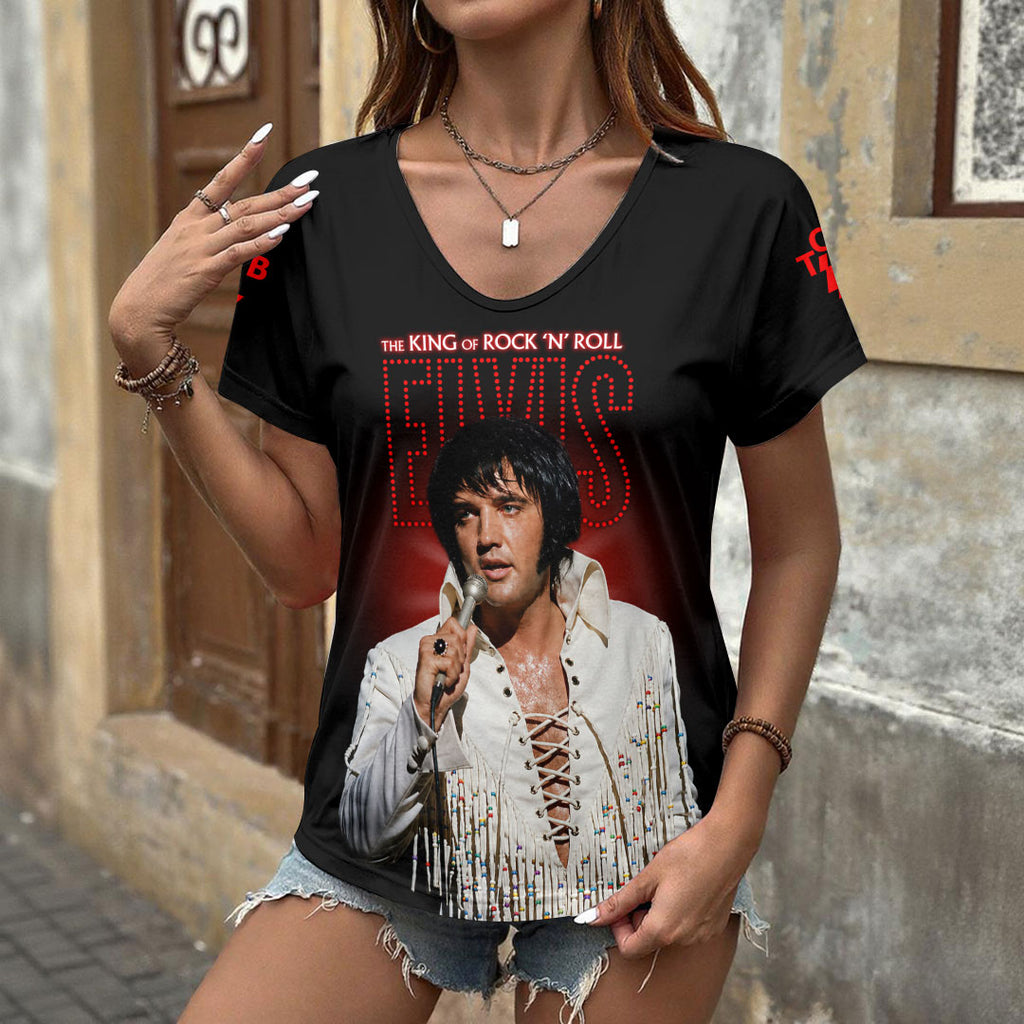 Elvis Presley 3D Women's V-Neck T-Shirt – HOATT18856