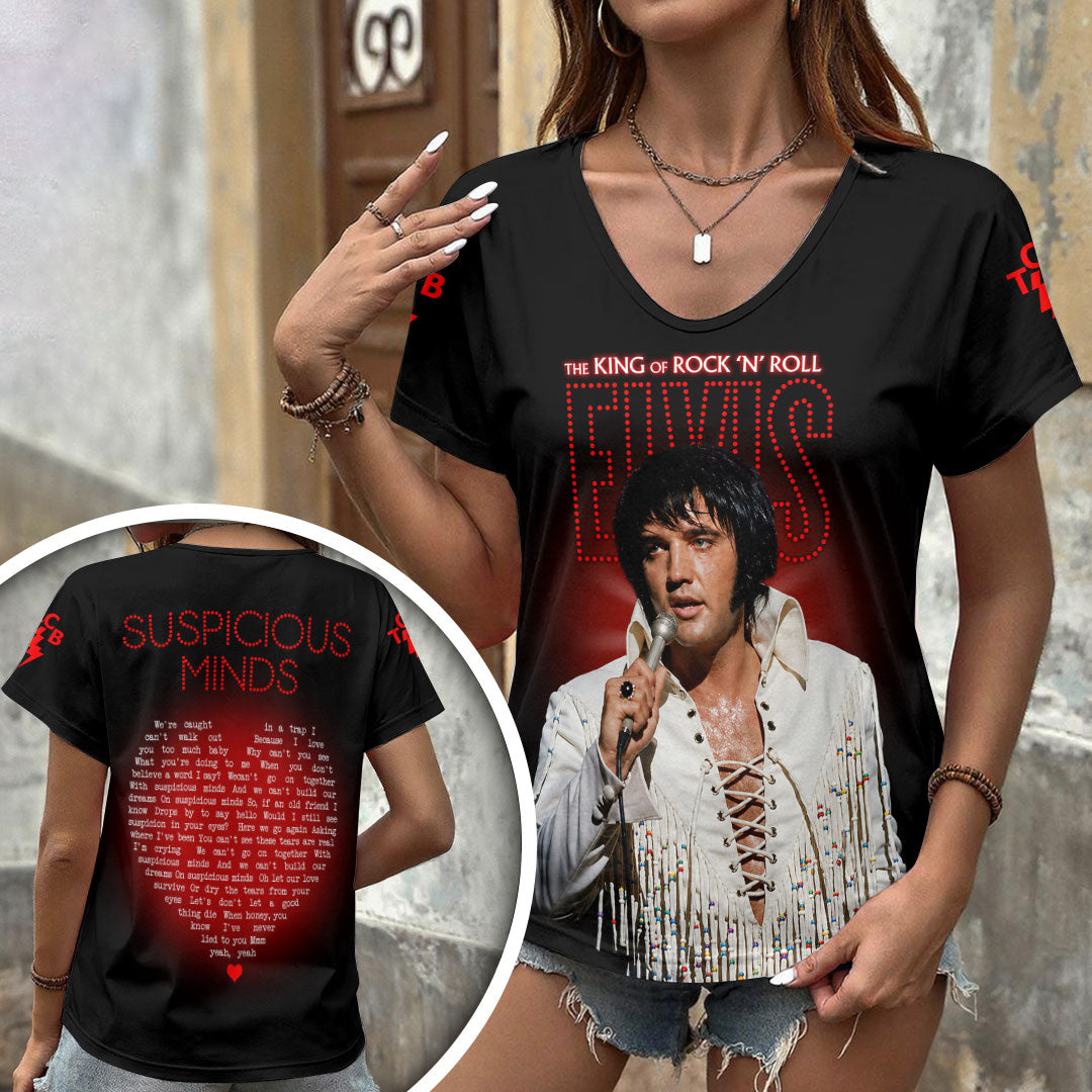 Elvis Presley 3D Women's V-Neck T-Shirt – HOATT18856
