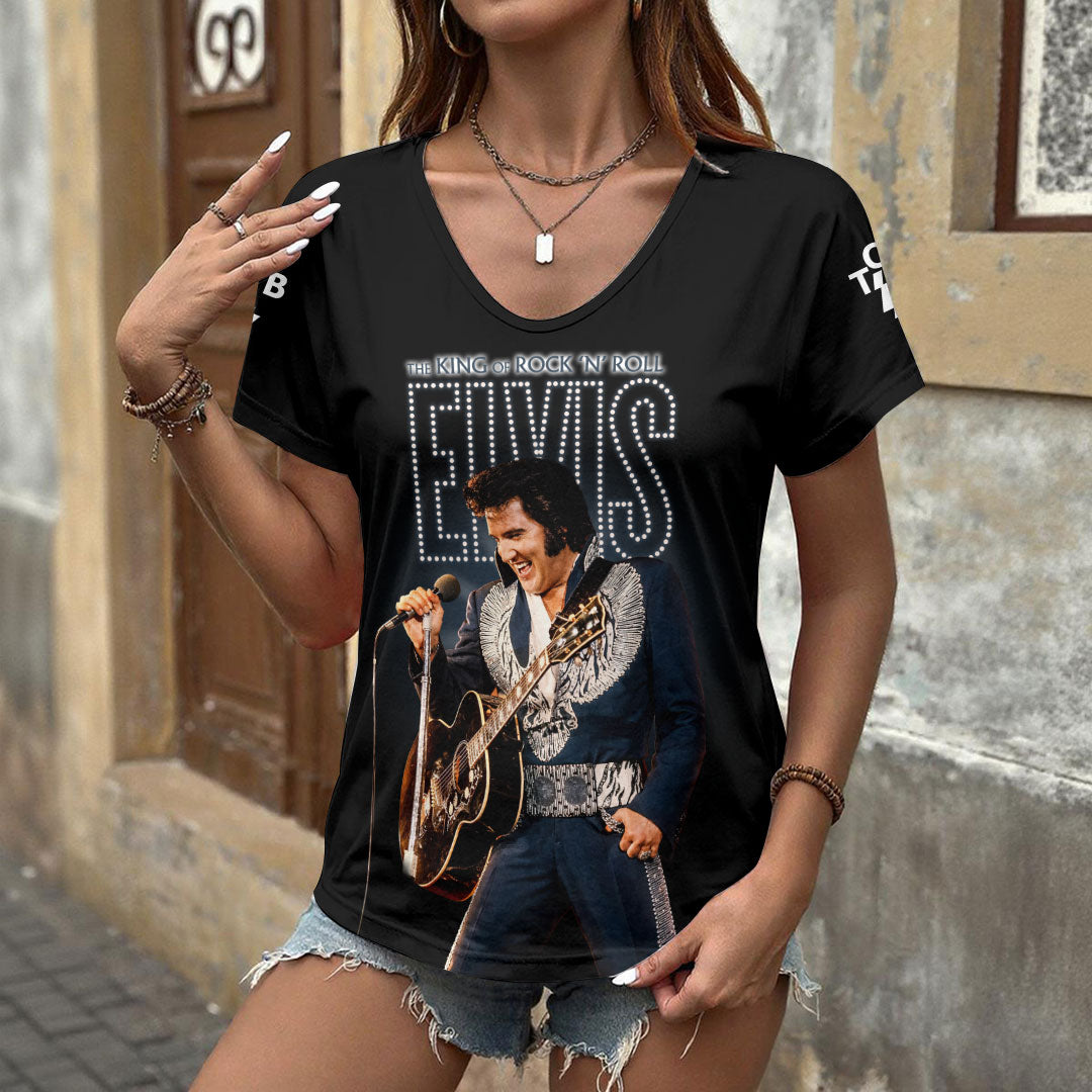 Elvis Presley 3D Women's V-Neck T-Shirt – HOATT18907