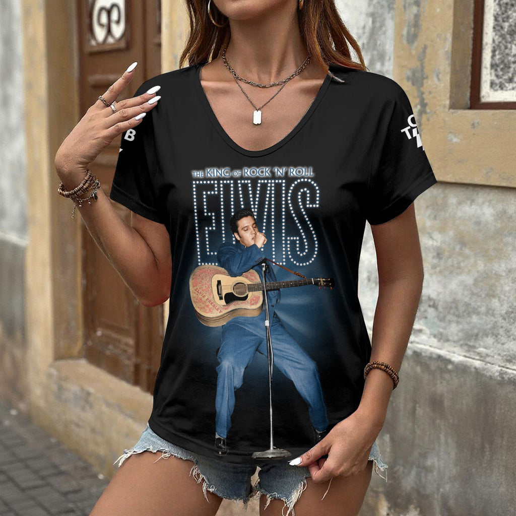 Elvis Presley 3D Women's V-Neck T-Shirt – HOATT18908