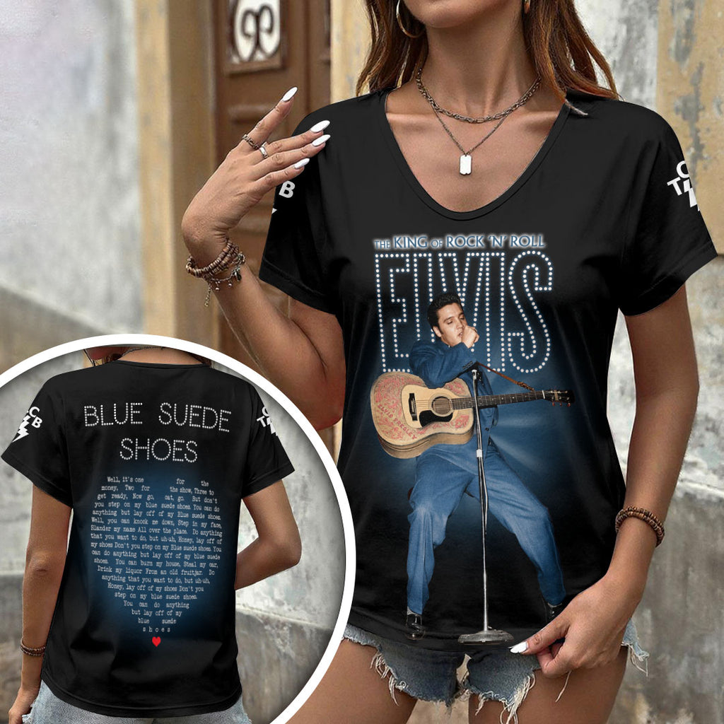 Elvis Presley 3D Women's V-Neck T-Shirt – HOATT18908