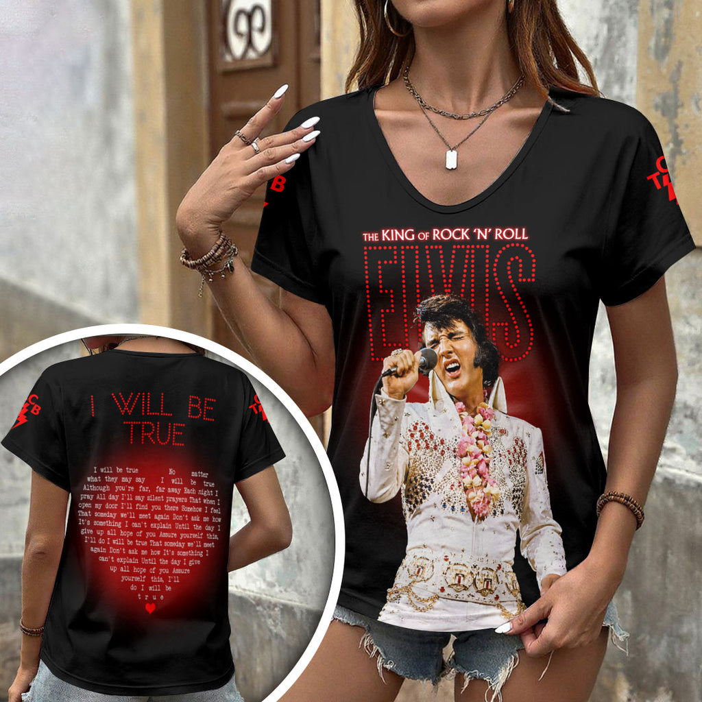 Elvis Presley 3D Women's V-Neck T-Shirt – HOATT18989