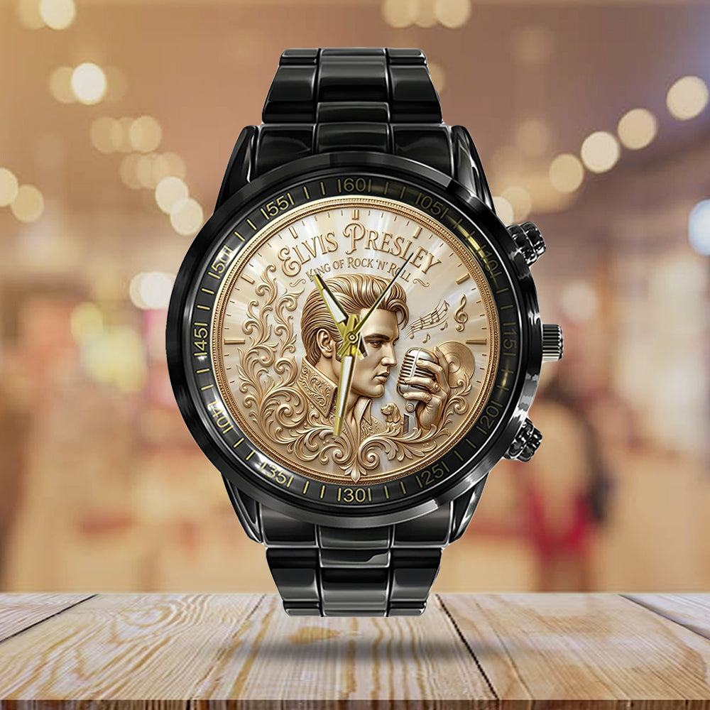 Elvis Presley Black Stainless Steel Watch – TMTHU7187
