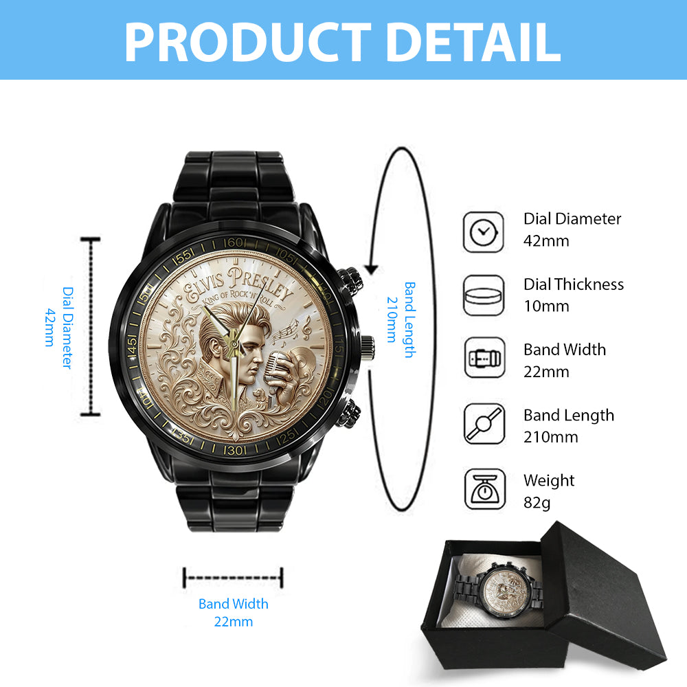Elvis Presley Black Stainless Steel Watch – TMTHU7187