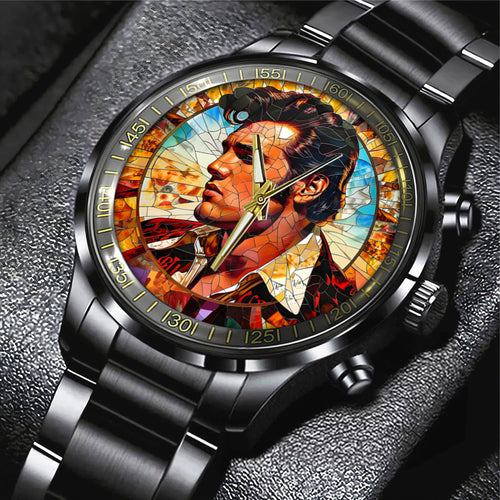Elvis Presley Black Stainless Steel Watch – TANTN 5650