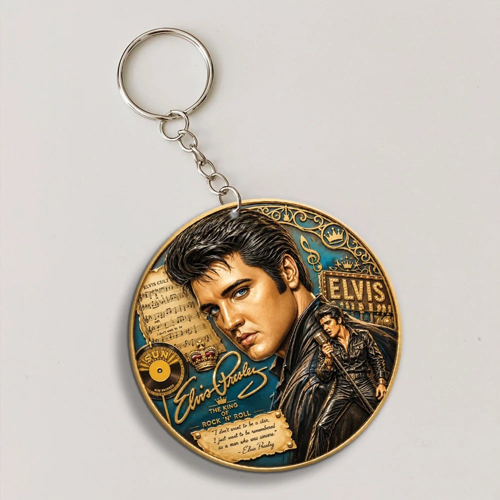 Elvis Presley Custom Shape 2-sided Keychain – MAITM15345