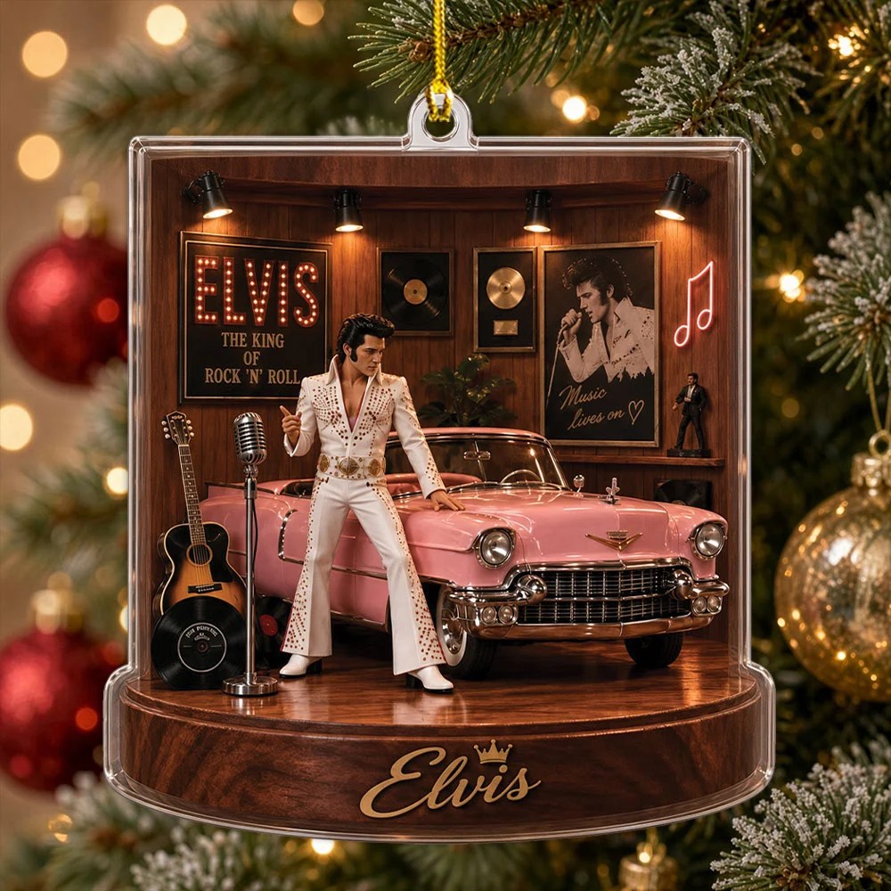 Elvis Presley Custom Shape 2-side Printed Acrylic Ornament – MAITM15298