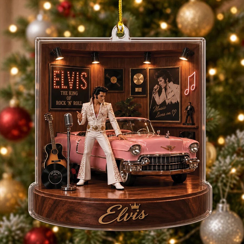 Elvis Presley Custom Shape 2-side Printed Acrylic Ornament – MAITM15298