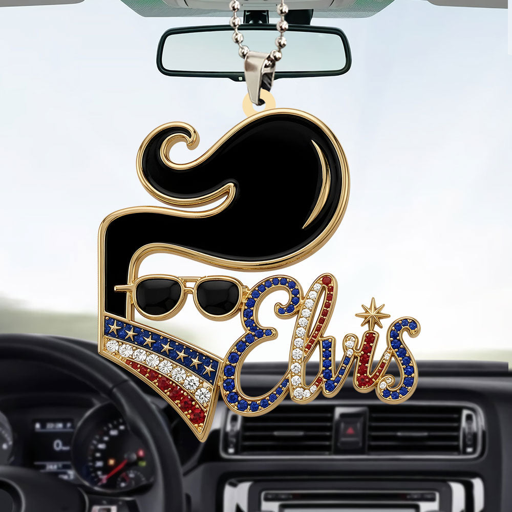 Elvis Presley Custom shape 2-sided Acrylic Car Ornament – TANTN24728