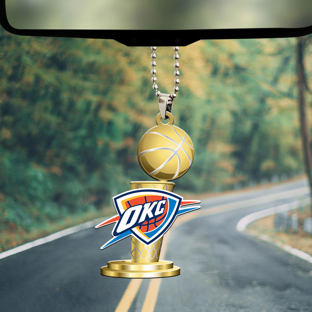 Oklahoma City Thunder 2025 NBA Champions Custom Shape 1-sided Acrylic Car Ornament – MAITM 11937